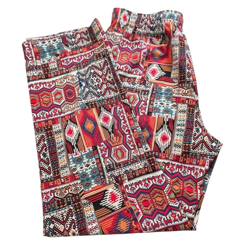 BDG Womens‎ Medium Multicolor Aztec Print Straight Leg Drawstring Casual Pants